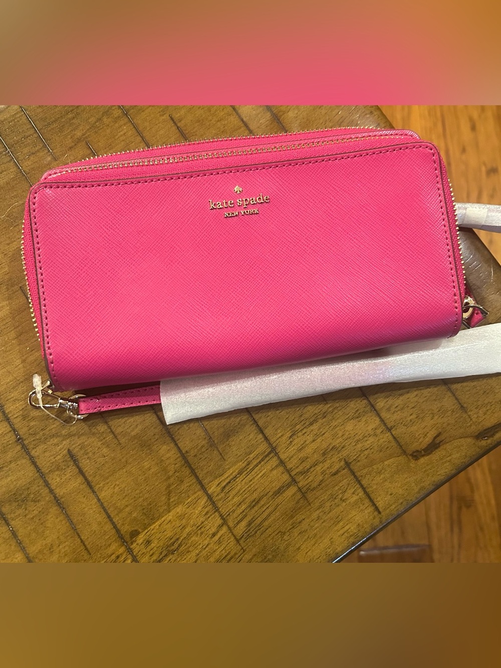 kate spade Hot Pink Zip Wristlet Wallet